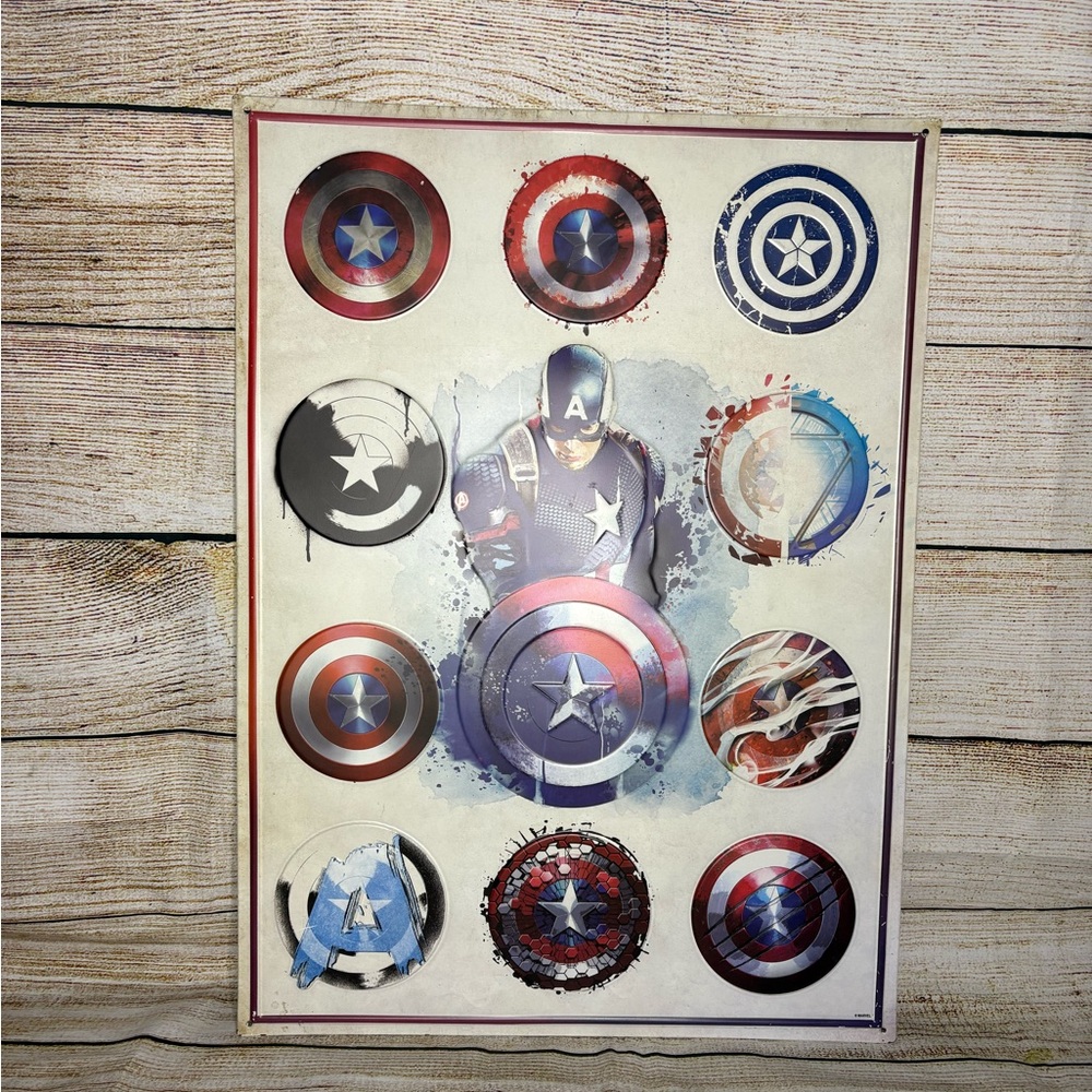 Open Road Metal Marvel Captain America Metal 13 X 17 Civil War Sign